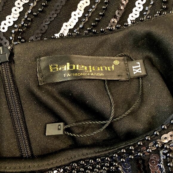 Babeyond Beaded and Fringed Black Dress Flapper Style - Picture 12 of 12